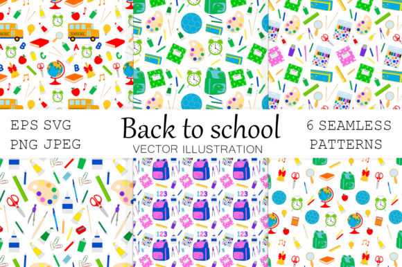 Back to School Pattern Collection for Design Projects